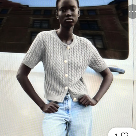 H&M Gray Cable Knit Cardigan - Picture 1 of 6